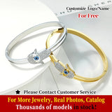 Golden Lucky Hamsa Hand Bracelet EVIL Eye Bangles