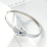 Golden Lucky Hamsa Hand Bracelet EVIL Eye Bangles