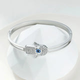 Golden Lucky Hamsa Hand Bracelet EVIL Eye Bangles