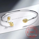 925 Silver Bangles Women's Sweet Opening Cuff Bracelet
