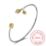 925 Silver Bangles Women's Sweet Opening Cuff Bracelet
