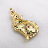 Golden Magical Cat Pendant 925 Sterling Silver Gift For Woman