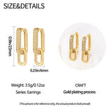 Minimal 925 Sterling Silver Square K-gold Stone Earrings