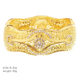 Golden Moroccan Rhinestone Bangle Ethnic Bracelet