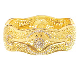 Golden Moroccan Rhinestone Bangle Ethnic Bracelet