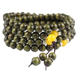 Golden Nanmu Bracelet 108 Beads Old Material Green