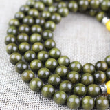 Golden Nanmu Bracelet 108 Beads Old Material Green