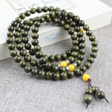 Golden Nanmu Bracelet 108 Beads Old Material Green
