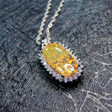 Golden Olive Opal Vintage Necklace Pendant Personalized