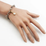 Golden Oval Charm Pendant 925 Sterling Silver Ethnic Gift