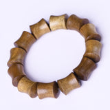 Golden Phoebe Wood Beads Slub Bracelet