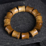 Golden Phoebe Wood Beads Slub Bracelet
