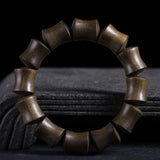 Golden Phoebe Wood Beads Slub Bracelet