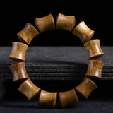Golden Phoebe Wood Beads Slub Bracelet