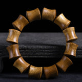 Golden Phoebe Wood Beads Slub Bracelet