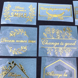 Golden Printing Epoxy Flower Blessing Sticker Gold-plated Peel-off Sticker