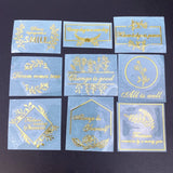Golden Printing Epoxy Flower Blessing Sticker Gold-plated Peel-off Sticker