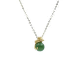 Hetian Jade Green Jade Rat Pendant 925 Sterling Silver Necklace Lucky Gift