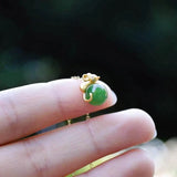 Hetian Jade Green Jade Rat Pendant 925 Sterling Silver Necklace Lucky Gift
