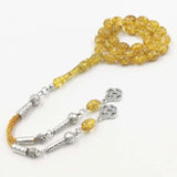 Golden Resin Tasbih Muslim Bracelet 33 Prayer Beads Masbaha Misbaha