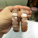 Golden Sand Sunstone Beads Bracelet Natural Gemstone Jewelry Bangle
