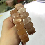 Golden Sand Sunstone Beads Bracelet Natural Gemstone Jewelry Bangle