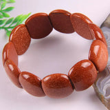 Golden Sandstone Beads Stretch Bracelet 7 Inch Jewelry For Woman