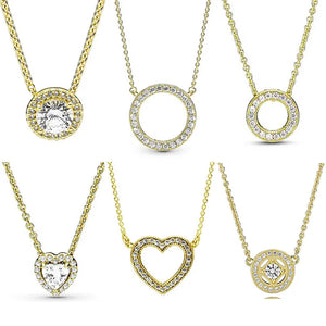 925 Silver Hearts Of Collier Necklace Classic Elegance Gift