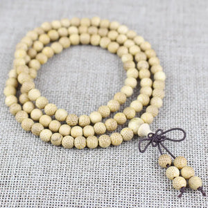 Golden Bamboo Bracelet 108 Buddha Beads Fish Roe Snake Pattern Rosary Jewelry