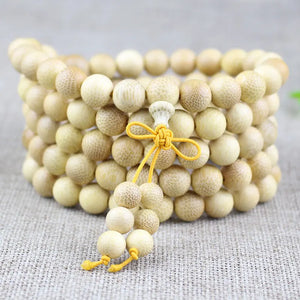 Golden Bamboo Bracelet 108 Buddha Beads Fish Roe Snake Pattern Rosary Jewelry
