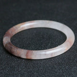 Golden Silk Jade Round Bar Bracelet 54-62mm Woman Luck Amulet