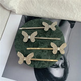Rhinestone Butterfly Hairpin Crystal Hairpin for Women 90s