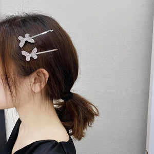 Rhinestone Butterfly Hairpin Crystal Hairpin for Women 90s