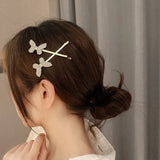 Rhinestone Butterfly Hairpin Crystal Hairpin for Women 90s