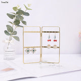 Golden Screen Jewelry Stand Light Style Earrings Necklace Storage