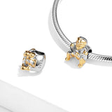 Golden Sitting Figurines Bead Bracelet Necklace DIY Jewelry