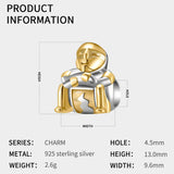 Golden Sitting Figurines Bead Bracelet Necklace DIY Jewelry