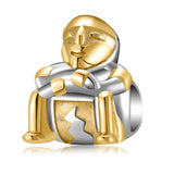 Golden Sitting Figurines Bead Bracelet Necklace DIY Jewelry