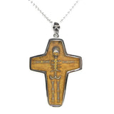 Golden Skull Men Bone Pendant Stainless Steel Biker Cross