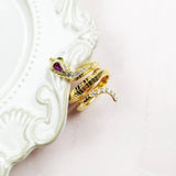 Golden Snake Ring 925 Sterling Silver Vintage Style Symbol of Seduction Wisdom