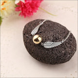 Golden Snitch Bracelet Antique Angel Wing Charm Jewelry Pearl Bracelet