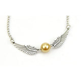 Golden Snitch Bracelet Antique Angel Wing Charm Jewelry Pearl Bracelet