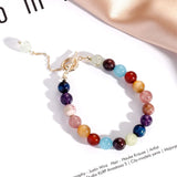 Golden Strawberry Hair Crystal Red Agate Candy Duobao Bracelet