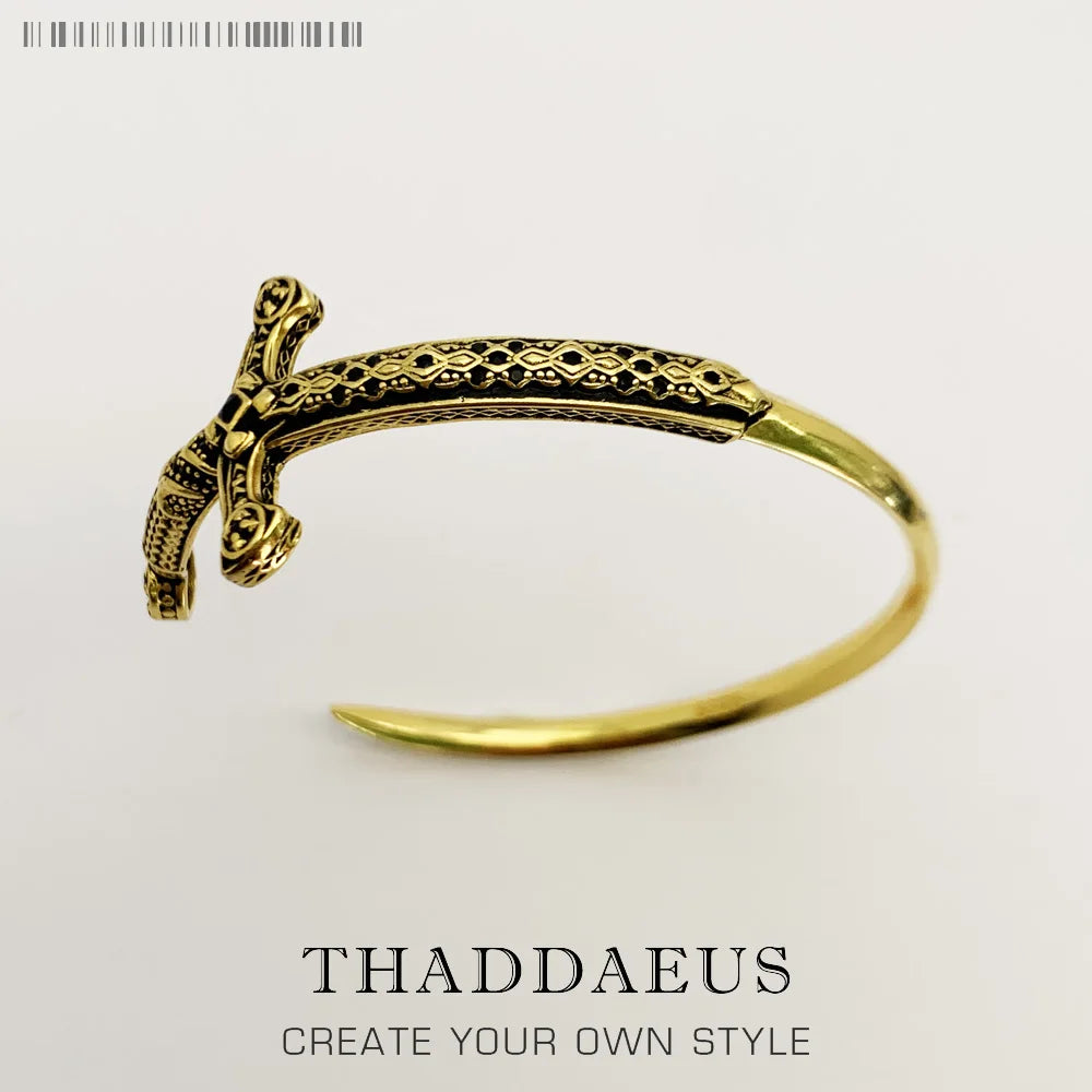 Golden Sword Bracelet Bangles Jewelry Vintage Gift For Women Men