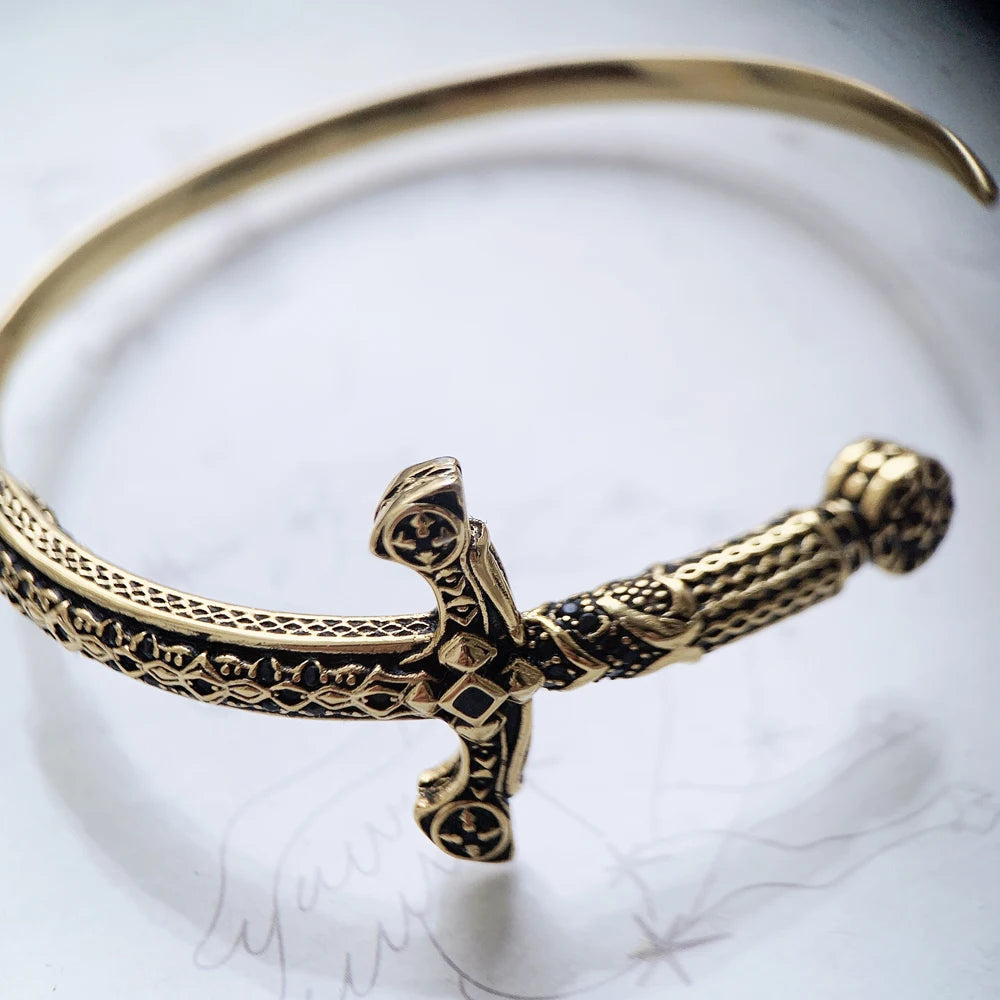 Golden Sword Bracelet Bangles Jewelry Vintage Gift For Women Men