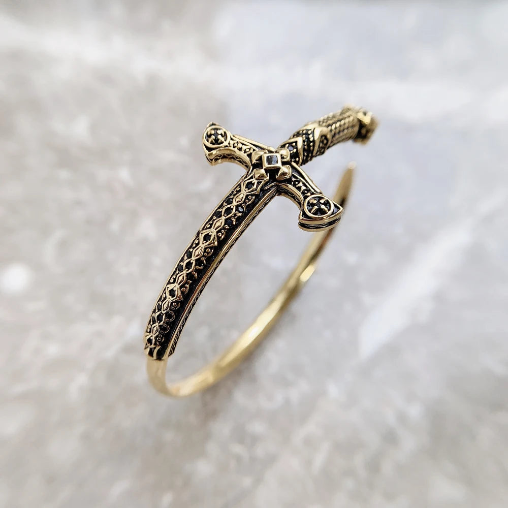 Golden Sword Bracelet Bangles Jewelry Vintage Gift For Women Men
