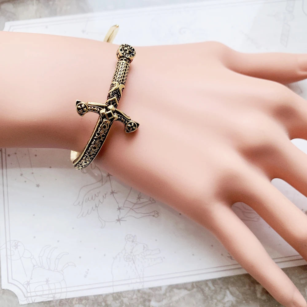 Golden Sword Bracelet Bangles Jewelry Vintage Gift For Women Men