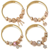 Modern Love Charm Bracelet, Asymmetrical Beaded Jewelry
