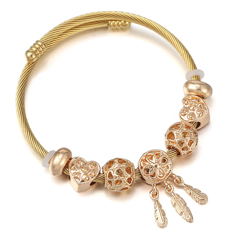 Modern Love Charm Bracelet, Asymmetrical Beaded Jewelry