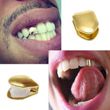 Golden Dental Grill Party Accessory Bottom Cross Tooth Grill Cap